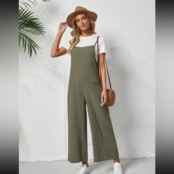 SHEIN Pants - Olive green linen pant suit